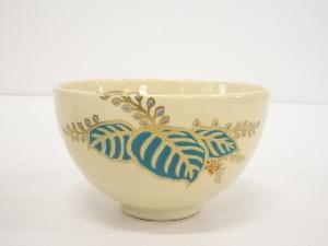 京焼　加藤昌山造　金彩色絵桐茶碗